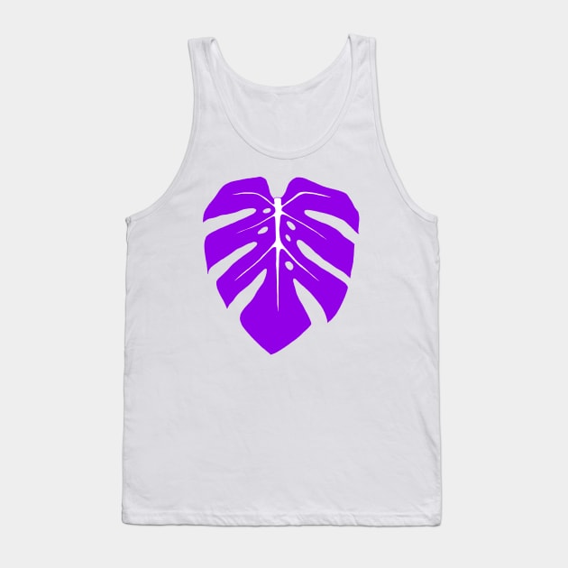 Purple Monstera Leaf Tank Top by ally1021